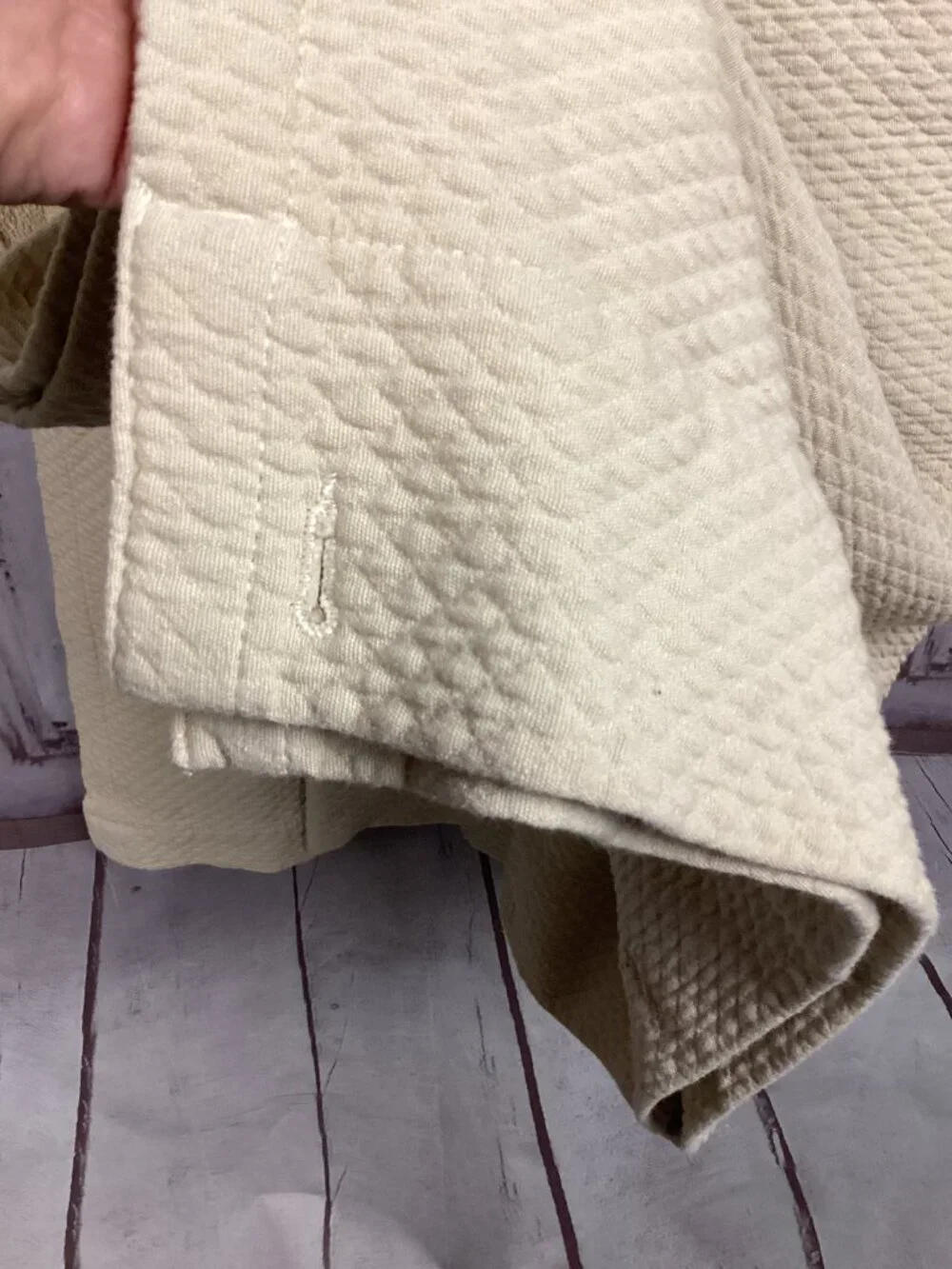 Pottery Barn Shower Curtain Cream Textured Cotton